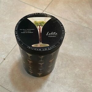 Palmtini Lolita painted martini glass